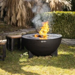 Edelstahl-Feuerstelle 'TRIA', Schwarz, 100 X 55 X 100 Cm -Gartengeschäft Im Freien 3920100753 Feuerstelle TRIA schwarz 2 110905