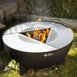 Edelstahl-Feuerstelle 'TRIA', Schwarz, 100 X 55 X 100 Cm -Gartengeschäft Im Freien 3920100753 Feuerstelle TRIA schwarz 3 110907