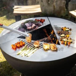 Edelstahl-Feuerstelle 'TRIA', Schwarz, 100 X 55 X 100 Cm -Gartengeschäft Im Freien 3920100753 Feuerstelle TRIA schwarz ca100x55x100cm 7 125241