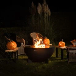 Edelstahl-Feuerstelle 'TRIA', Schwarz, 100 X 55 X 100 Cm -Gartengeschäft Im Freien 3920100753 Feuerstelle TRIA schwarz ca100x55x100cm 9 125239