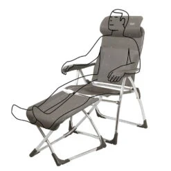 Crespo Hocker/Beinauflage Compact Klappbar, Silber/anthrazit -Gartengeschäft Im Freien 3930400909 Beinauflage Hocker 01 49025