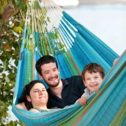 LA SIESTA Kingsize Familien-Hängematte Flora Curacao, Aus Bio-Baumwolle -Gartengeschäft Im Freien 3940200267 Kingsize Haengematte Flora curacao BioBaumwolle 47132