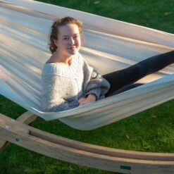 LA SIESTA Doppel-Hängematte Brisa, Vanilla, Outdoor Material, Bis 160 Kg, Wetterfest -Gartengeschäft Im Freien 3940200279 Doppel Haengematte Brisa vanilla Outdoor Material 12 61114