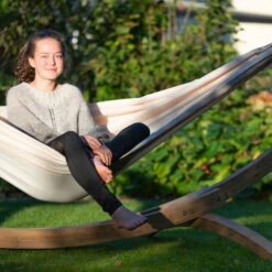 LA SIESTA Doppel-Hängematte Brisa, Vanilla, Outdoor Material, Bis 160 Kg, Wetterfest -Gartengeschäft Im Freien 3940200279 Doppel Haengematte Brisa vanilla Outdoor Material 9 61116