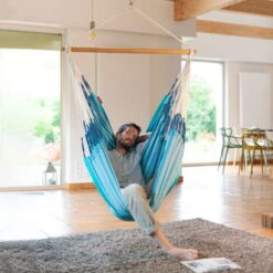 LA SIESTA Hängesessel 'Habana Azure', Blau 9 LA SIESTA Hängesessel 'Habana Azure', Blau -Gartengeschäft Im Freien 3940200314 Comfort Haengesessel Habana Azure Bio Baumwolle 2 86065