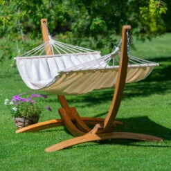 Single Stab-Hängematte 'Chilllounge', Beach -Gartengeschäft Im Freien 3940200322 Single Stabhaengematte Gestell Beach Cillounge Larch Stand FSC Laerche 1 86081
