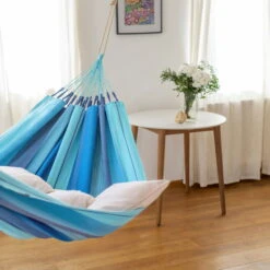 LA SIESTA Hängematte 'Modesta', Lagoon, Single - L 300 X B 140 Cm 8 LA SIESTA Hängematte 'Modesta', Lagoon, Single - L 300 X B 140 Cm -Gartengeschäft Im Freien 3940200328 Single Haengematte Modesta Lagoon Bio Baumwolle 5 106086