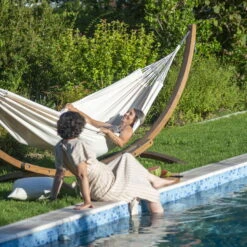 LA SIESTA Hängematte 'Modesta', Latte 9 LA SIESTA Hängematte 'Modesta', Latte -Gartengeschäft Im Freien 3940200335 Doppel Haengematte Modesta Latte Bio Baumwolle 4 106106