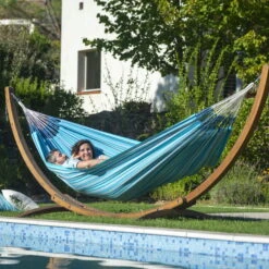LA SIESTA Hängematte 'Modesta', Azure, Doppel - L 350 X B 160 Cm 9 LA SIESTA Hängematte 'Modesta', Azure, Doppel - L 350 X B 160 Cm -Gartengeschäft Im Freien 3940200337 Doppel Haengematte Modesta Azure Bio Baumwolle 3 106111
