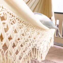 LA SIESTA Kingsize Hängematte 'Bossanova', Latte -Gartengeschäft Im Freien 3940200348 Kingsize Haengematte Bossanova Latte Bio Baumwolle 4 106148