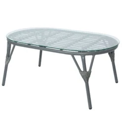 Loungegruppe 'Evora', 4-teilig, Grau -Gartengeschäft Im Freien 3950101015 Alu Geflechtgruppe Evora 4tlg grau inkl Kissen 4 99293